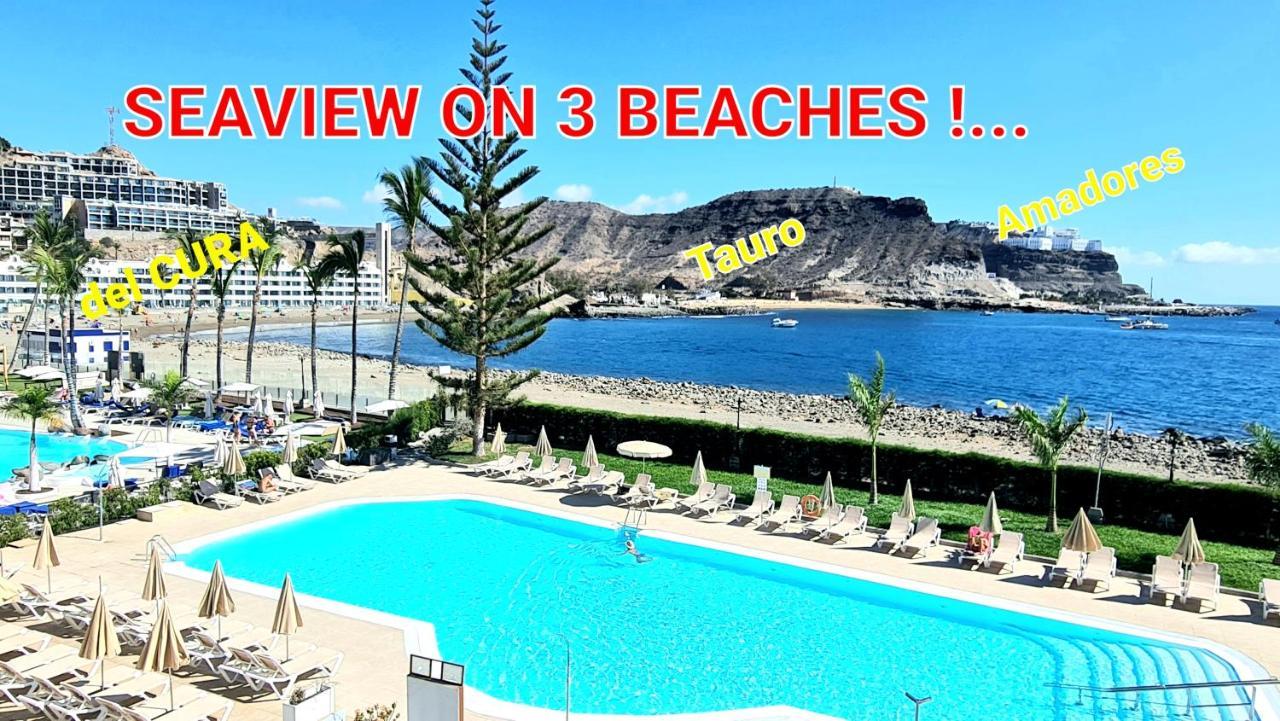 Oceanfront Deluxe-45M,Heated Pools,2Aircondition, 2Tv-65",Dishwasher,600Mb,Lift,Amadores View ! Playa Del Cura  Luaran gambar